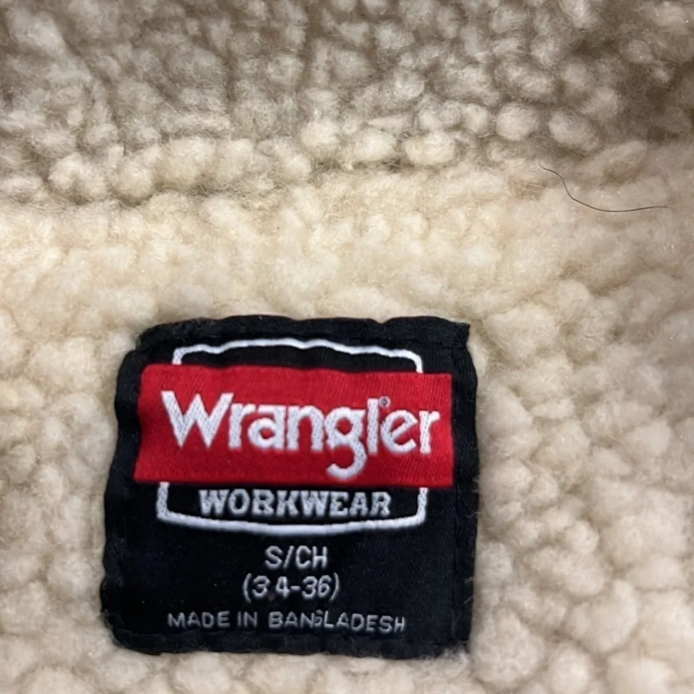 Wrangler Workwear water repellent sherpa fleece lined hooded work jacket S